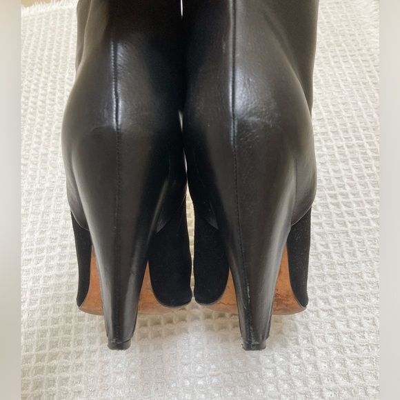 IRO black leather and suede ankle boots - Picture 7 of 10